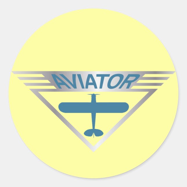 Aviator Runder Aufkleber (Vorderseite)