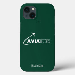 Aviator und Flugzeug,Minimalistisch,Monogramm-Init Case-Mate iPhone Hülle