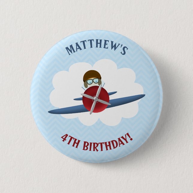 Aviator und sein Flugzeug Button (Vorderseite)