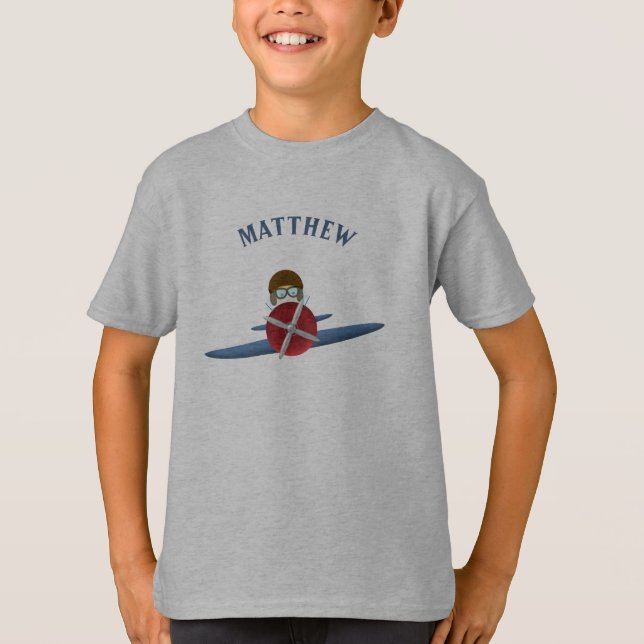 Aviator und sein Flugzeug T-Shirt (Vorderseite)