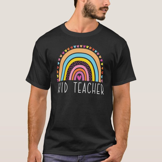 AVID Lehrer Boho Rainbow Back to School Apprecife T-Shirt (Vorderseite)