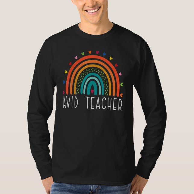AVID Lehrer Boho Rainbow Back to School Apprecife T-Shirt (Vorderseite)