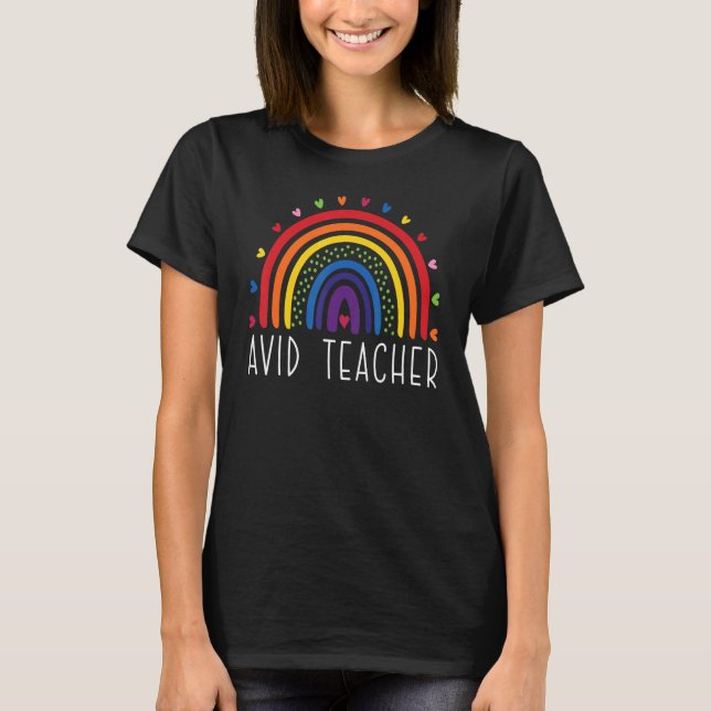 AVID Lehrer Boho Rainbow Back to School Apprecife T-Shirt (Vorderseite)