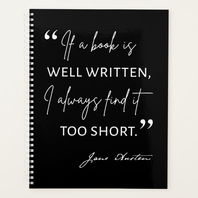 Avid Reader II - Jane Austen Zitat Planer (Vorderseite)