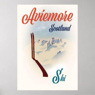 Aviemore Scotland Ski Poster