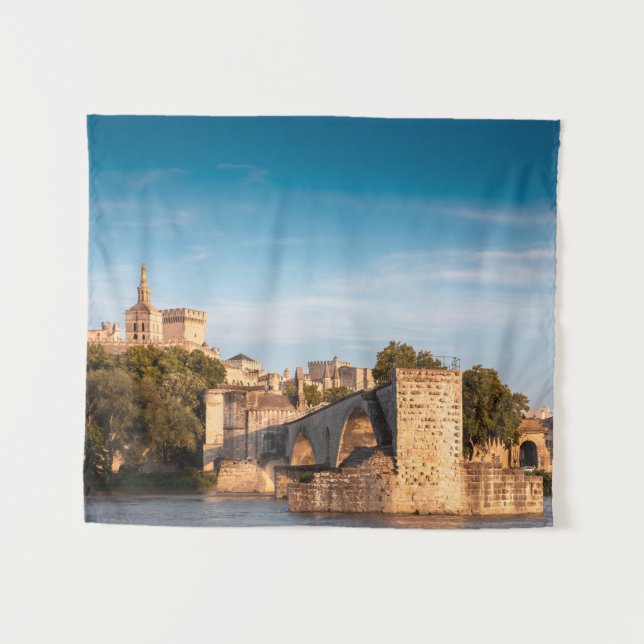 Avignon Bridge Frankreich Wandteppich (Vorderseite (Horizontal))