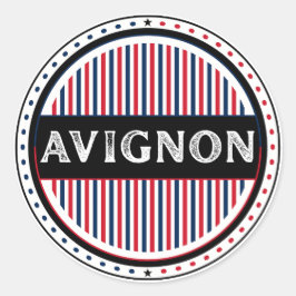 Avignon City Pride Emblem – French Identity Runder Aufkleber