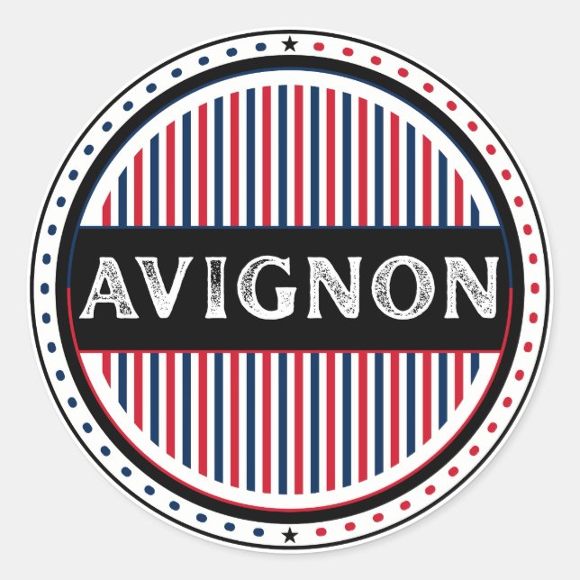 Avignon City Pride Emblem – French Identity Runder Aufkleber (Vorderseite)