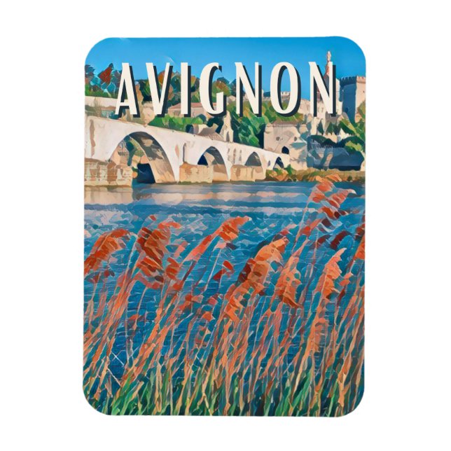 Avignon Foto Vintage Magnet (Vertikal)