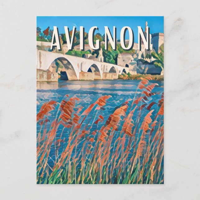 Avignon Foto Vintage Postkarte (Vorderseite)