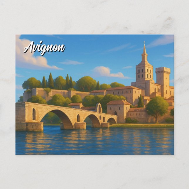 Avignon France Palais des Papes Postkarte (Vorderseite)