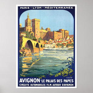 Avignon France Vintage Reise Poster