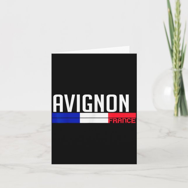 Avignon Frankreich Flagge Reise-Souvenir für Einhe Karte (Vorderseite)