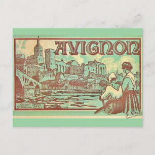 Avignon Frankreich Illustration Postkarte