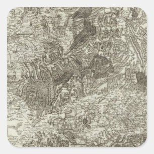 Avignon, Orange Quadratischer Aufkleber