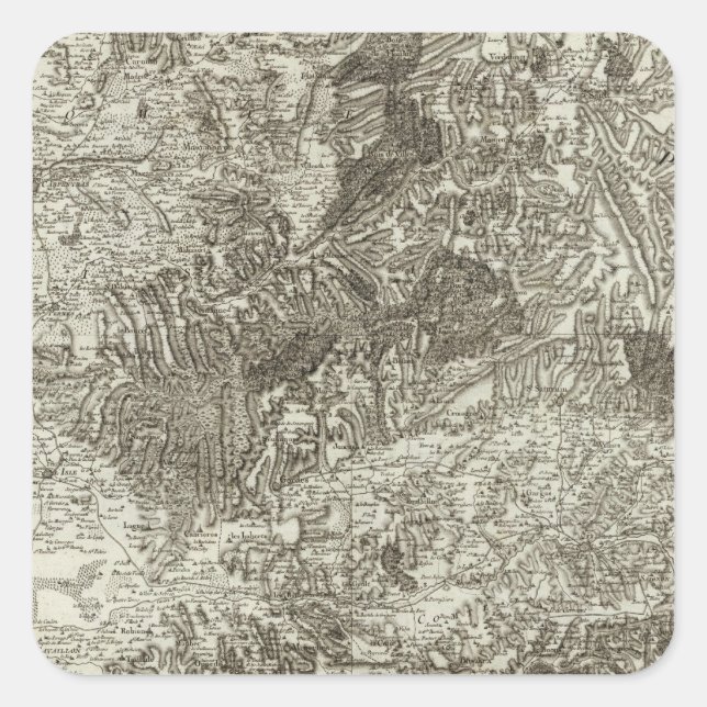 Avignon, Orange Quadratischer Aufkleber (Vorderseite)