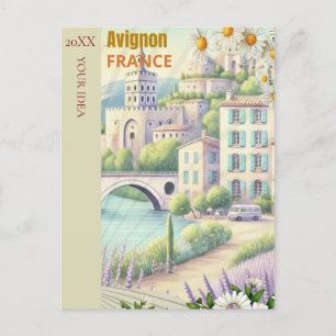 Avignon Travel Printable Poster - FrankreichTravel Postkarte