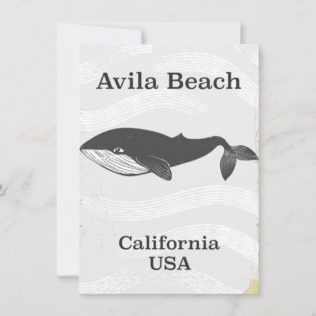 Avila Beach California Reiseposter Einladung (Rückseite)
