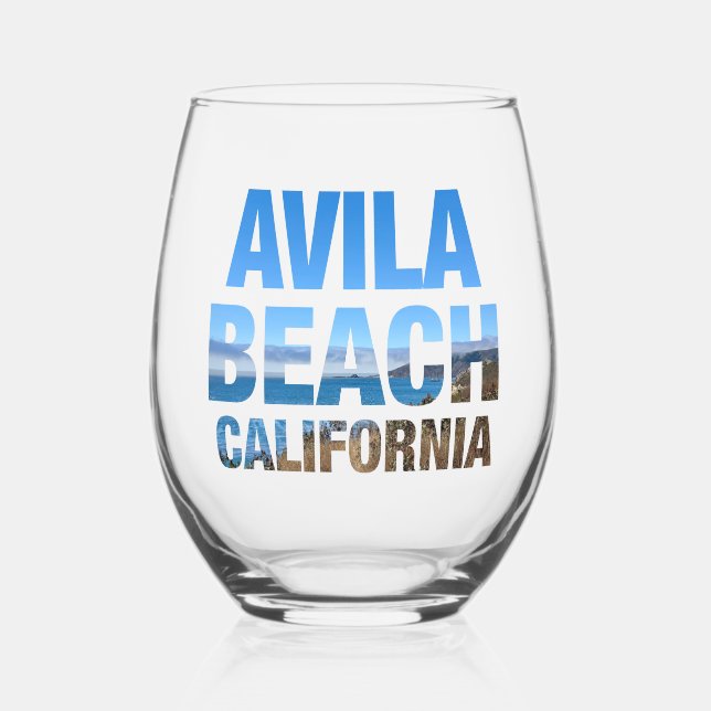 Avila Beach California Vacation Weinglas Ohne Stiel (Vorderseite)