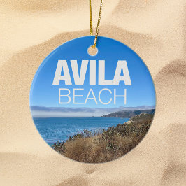 Avila Beach Overlook Photography Christmas Keramik Ornament