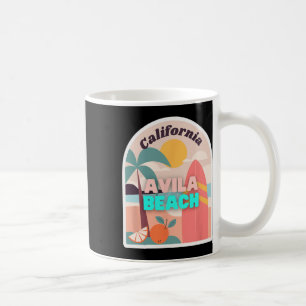 Avila Beach Retro Pastellfarben Palmen Sonne Und Kaffeetasse