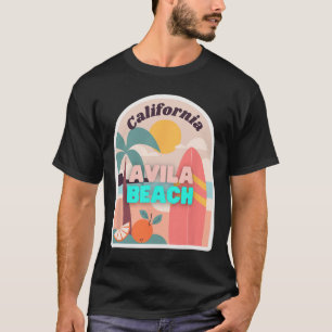 Avila Beach Retro Pastellfarben Palmen Sonne Und T-Shirt