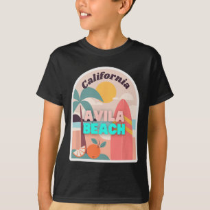 Avila Beach Retro Pastellfarben Palmen Sonne Und T-Shirt