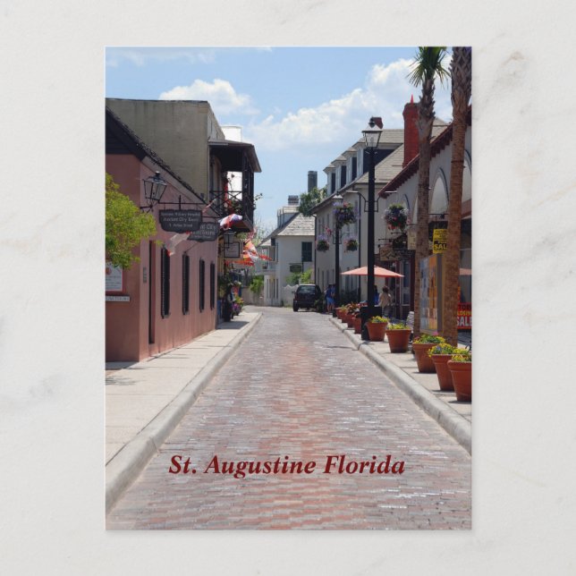 Aviles Straße St. Augustine, Florida Postkarte (Vorderseite)