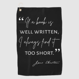 Avior Reader II - Jane Austen Zitat Golfhandtuch