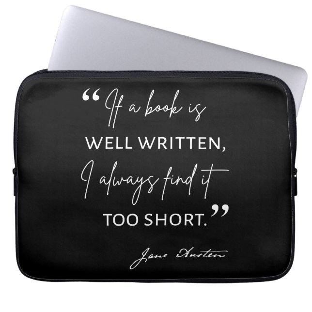 Avior Reader II - Jane Austen Zitat Laptopschutzhülle (Vorderseite)