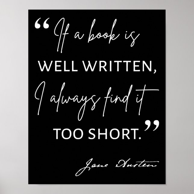 Avior Reader II - Jane Austen Zitat Poster (Vorne)