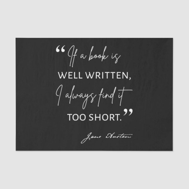 Avior Reader II - Jane Austen Zitat Seidenpapier (Vorderseite)