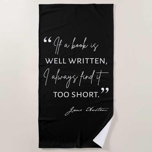 Avior Reader II - Jane Austen Zitat Strandtuch (Vorderseite)
