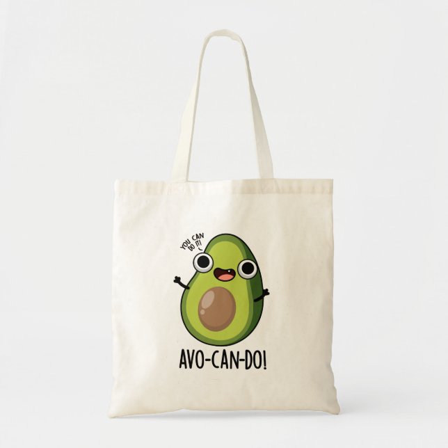 Avo-can-do Funny Avocado Pun Tragetasche (Vorne)