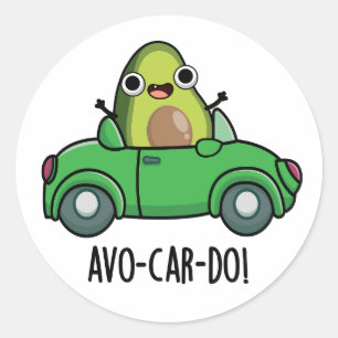 Avo-car-do Lustige Avocado Wortspiele Runder Aufkleber