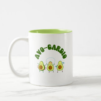 Avo-Cardio Funny Avocado Fitness Zweifarbige Tasse