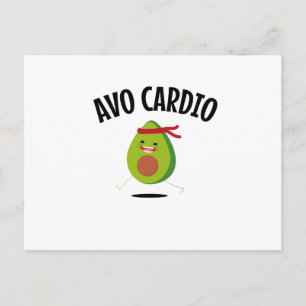 Avo Cardio Funny Avocado Workout Vegane Ernährung Postkarte