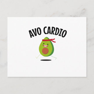Avo Cardio Funny Avocado Workout Vegane Ernährung Postkarte