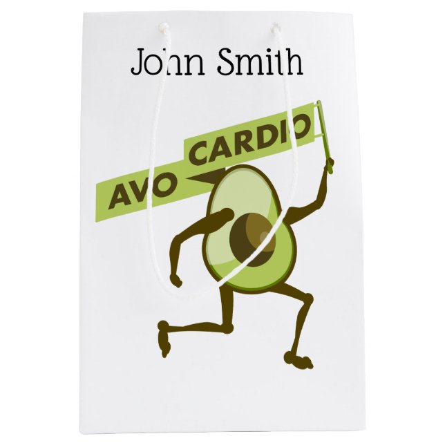 Avo cardio lustiges Avocado Mittlere Geschenktüte (Vorderseite)