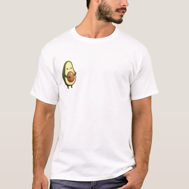 Avo-Cuddle: Adorable Smiling Avocado Character T-Shirt (Vorderseite)