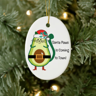 Avo Frohe Weihnachten! Adorable Avocado Couple Keramik Ornament