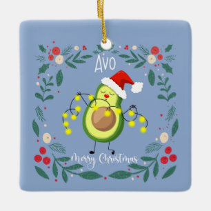 Avo fröhliche Weihnachtsweih Avocado-Lichtkarte Keramikornament