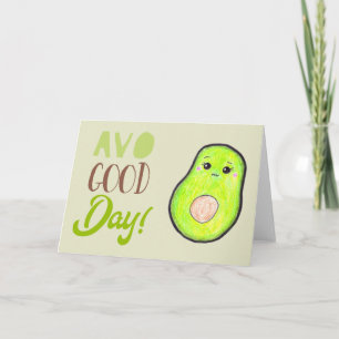 Avo Good Day Kawaii Hand Drawn Avocado BLANK niedl Karte