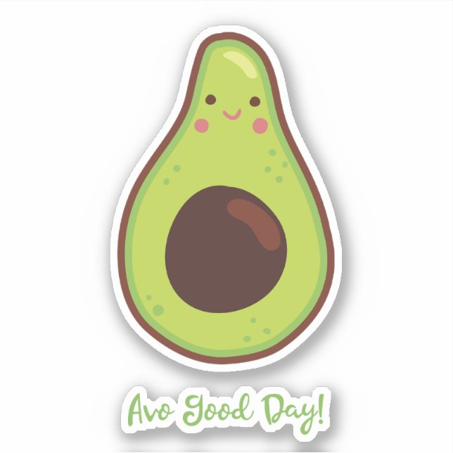 Avo Good Day Punny Avocado Cutout Aufkleber (Vorderseite)