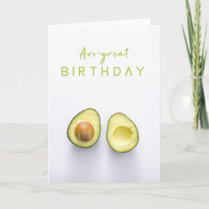 Avo Great Geburtstag   Avocado Modern Funny Pun Jo Karte
