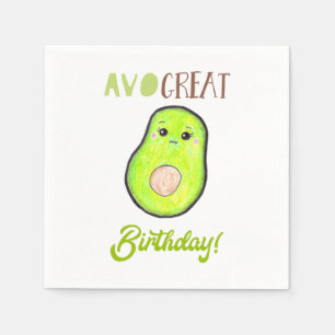 Avo großen Geburtstag kawaii handgezeichnete Avoca Serviette