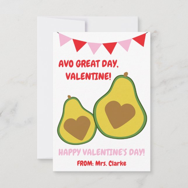 Avo Großer Tag! Niedliche Valentintagskarte Einladung (Vorderseite)