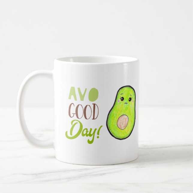 Avo guten Tag Kawaii Avocado Tropisches Obst niedl Kaffeetasse (Links)