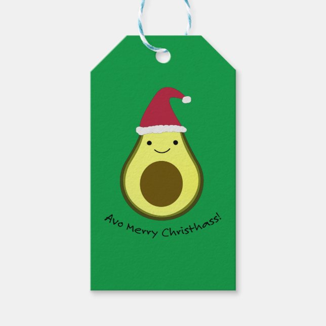 Avo Merry Christhass Avocado Geschenkanhänger (Vorderseite)