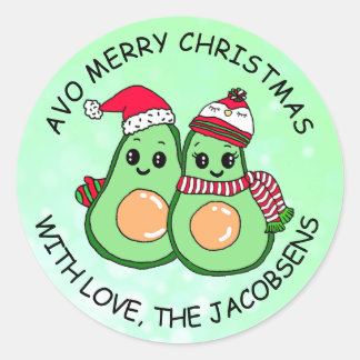 Avo Merry Christmas Avocado Spaß Holiday Runder Aufkleber